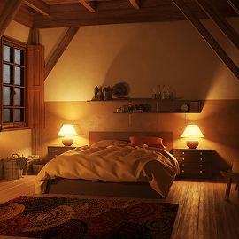A relaxing bedroom
